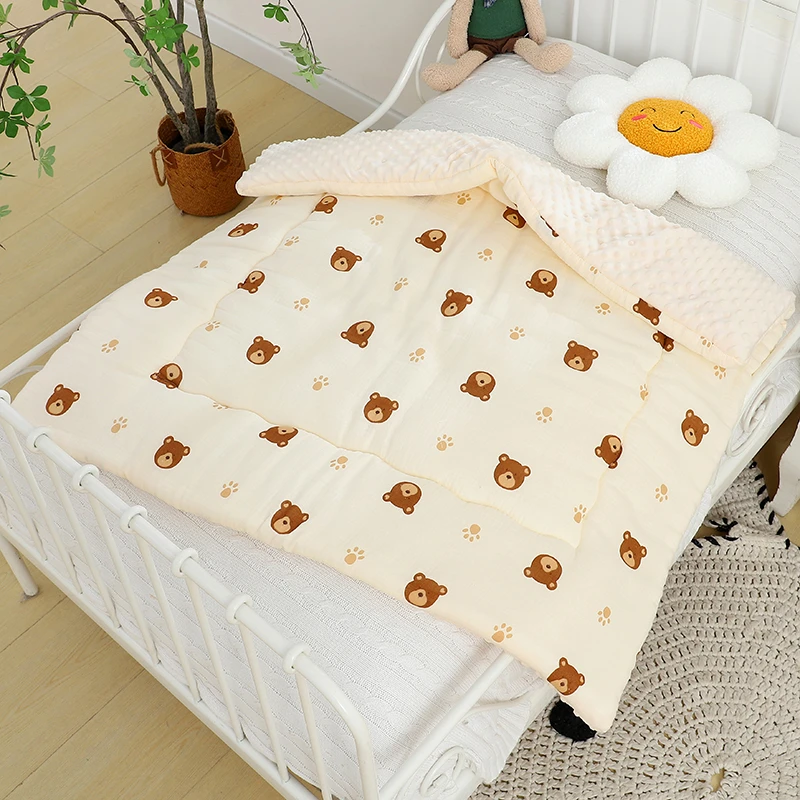 被子冬款婴幼儿新生儿加厚秋冬纯棉豆豆被机洗亲肤柔软安抚秋冬被