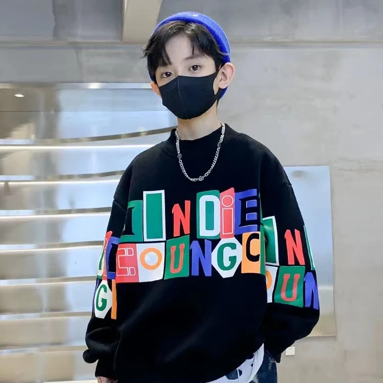 儿童卫衣春秋款2024新款男童韩版宽松印花上衣中大童时尚打底衫潮