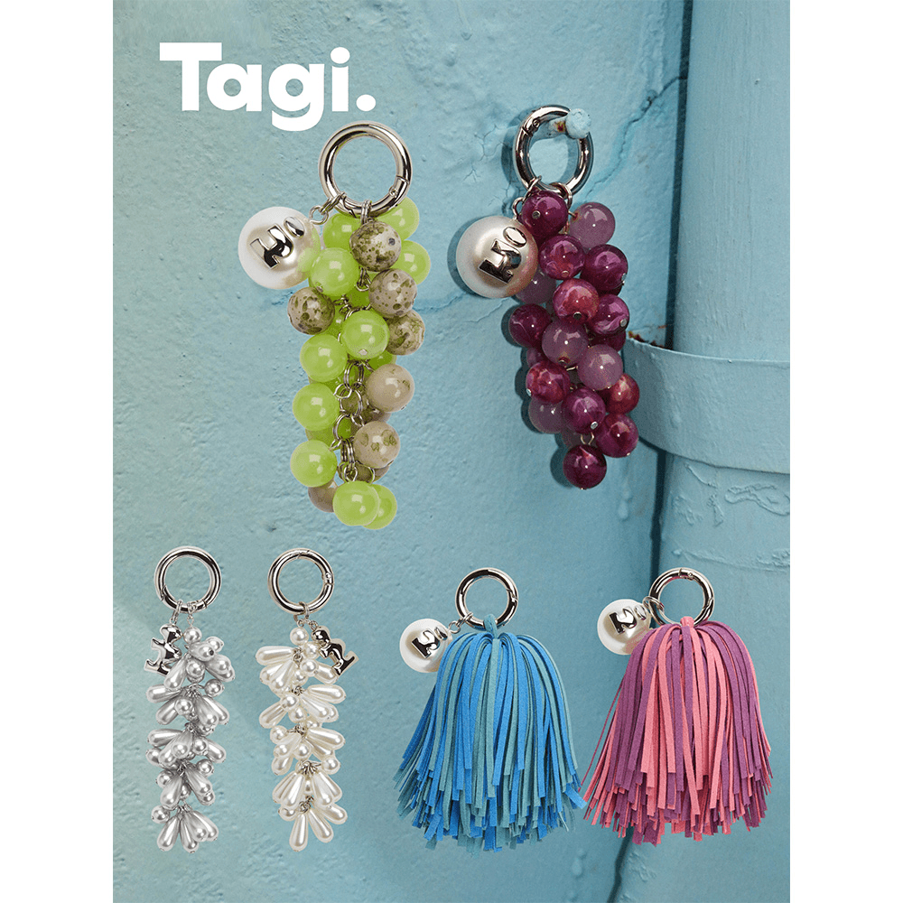 Tagi.《i》珍珠串珠包包随身搭葡萄水滴可爱流苏挂件达人专属