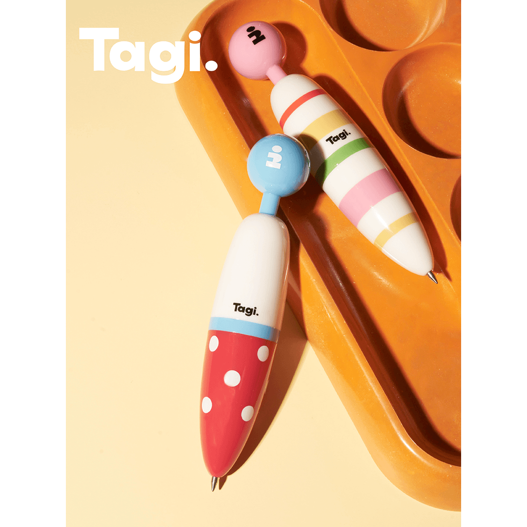 Tagi.机灵萝卜中性可爱时尚水性笔(套装内含笔两支)达人专属