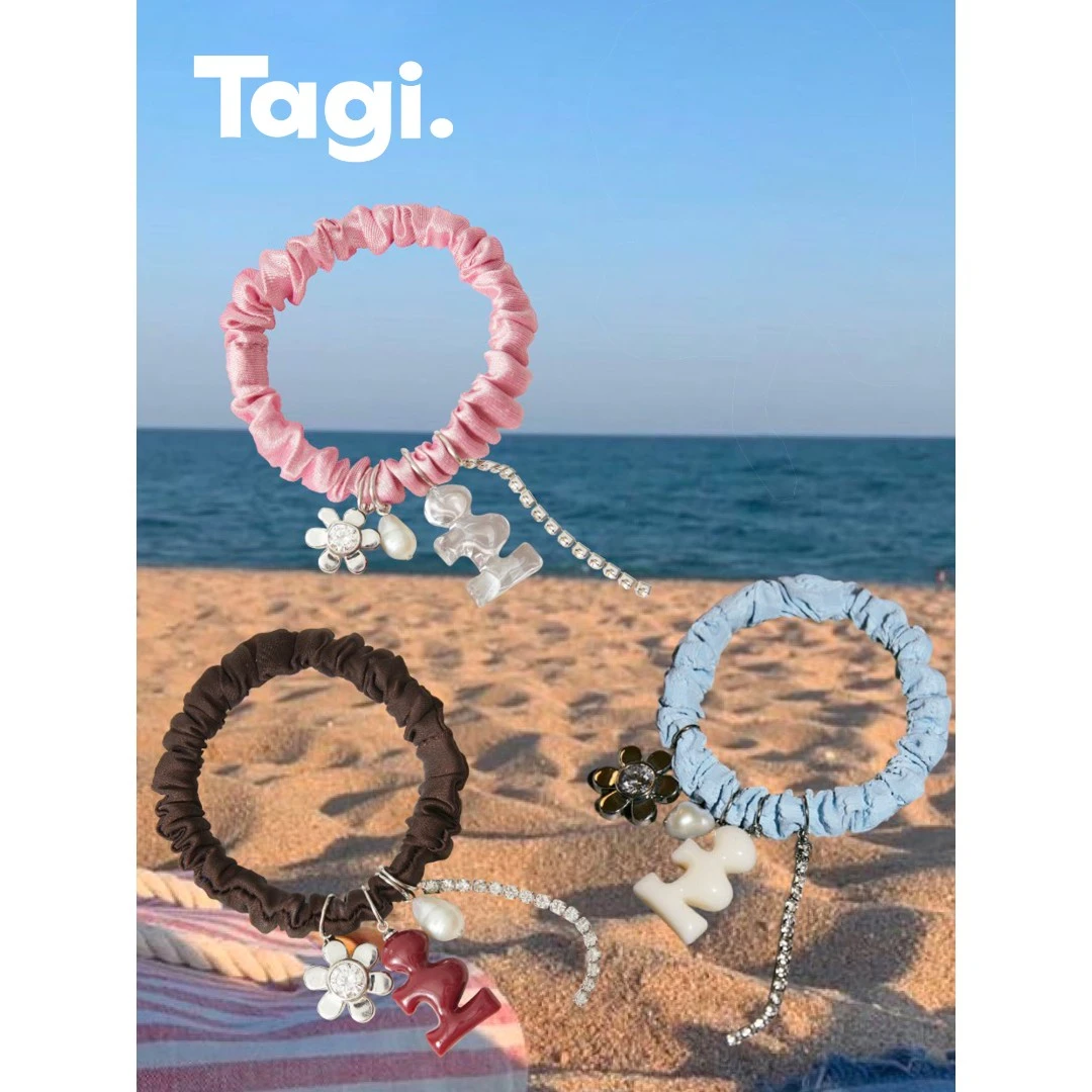 Tagi.《i》想象流苏花园亚克力彩色小肠发圈可爱少女超仙弹力简约