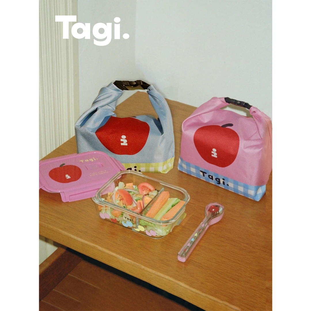 Tagi.想象苹果便携旅行外出野餐通勤大容量饭盒餐具单品可爱餐盒