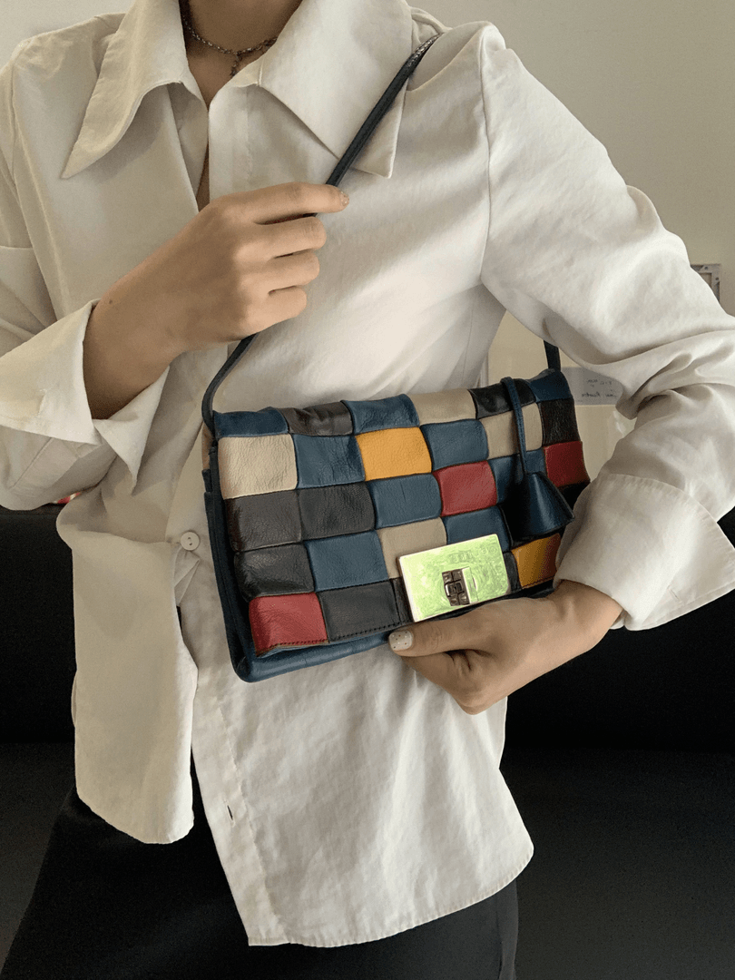 95新 Celine/思琳 0彩色盒子拼接腋下包