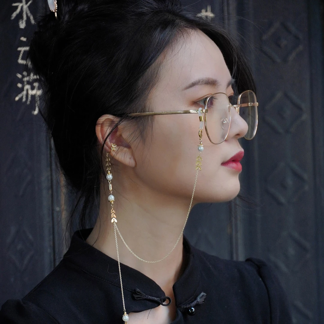 钛钢项链 亭中荷【眼镜链】手工制作饰品配饰长款个性简约挂脖时尚