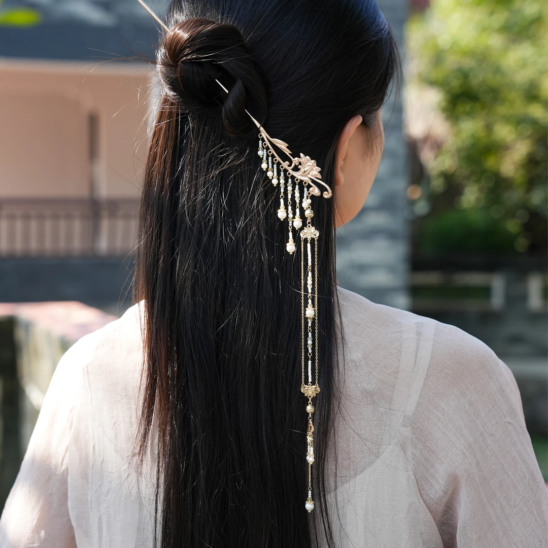 亭中荷【如兰】发簪手工古风百搭复古日常古典仙气簪发超仙明制