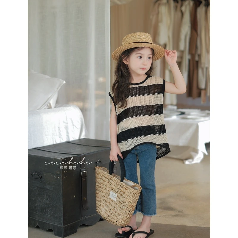 现货【小巴黎】女童夏款韩版儿童时尚休闲毛衣针织衫熙熙可可MY2411