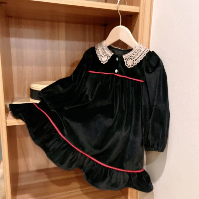 【冬上新】女童冬季丝绒气质洋气连衣裙 熙熙可可童品   LYD2201