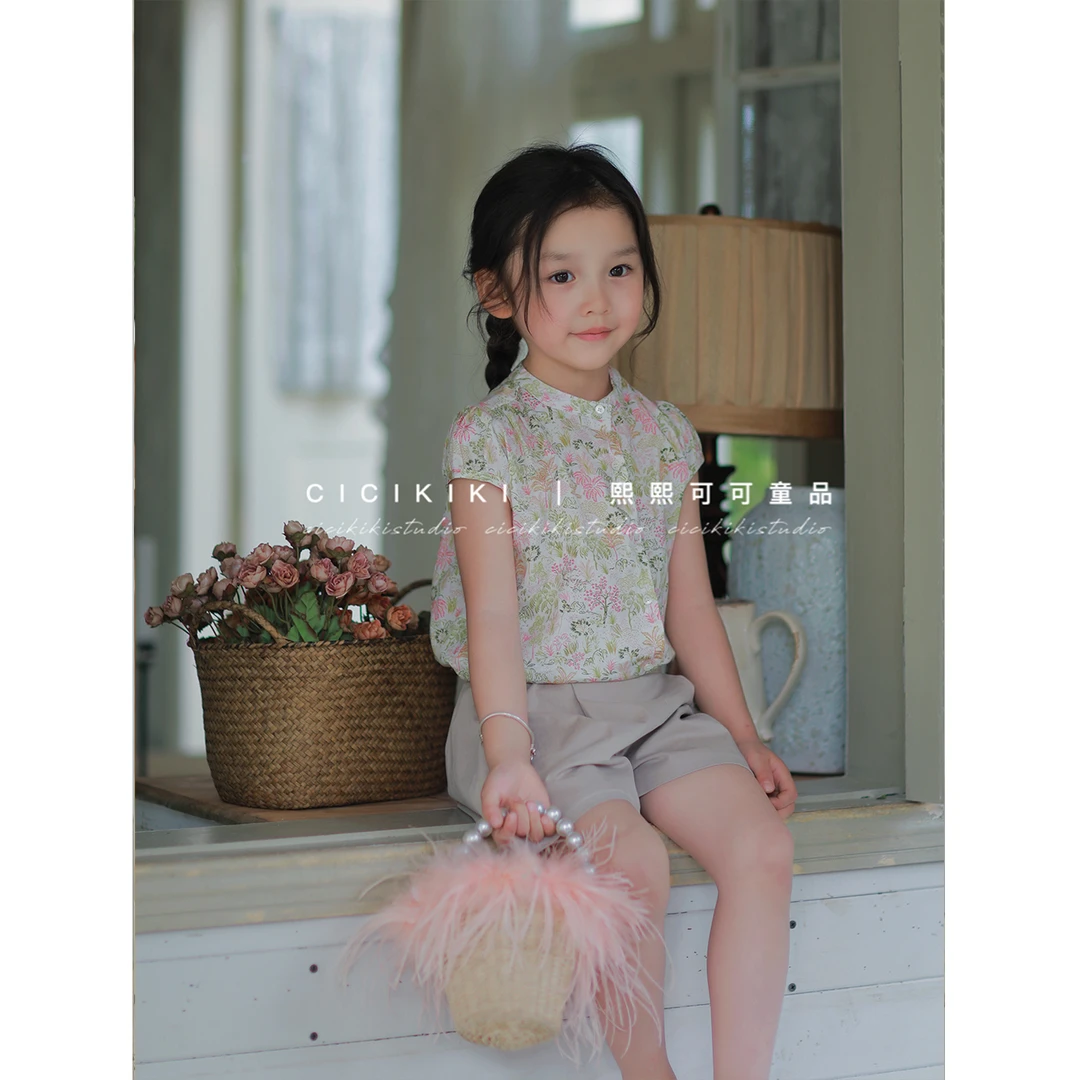 现货【海莉】女童夏季新百搭洋气碎花上衣熙熙可可SY2332