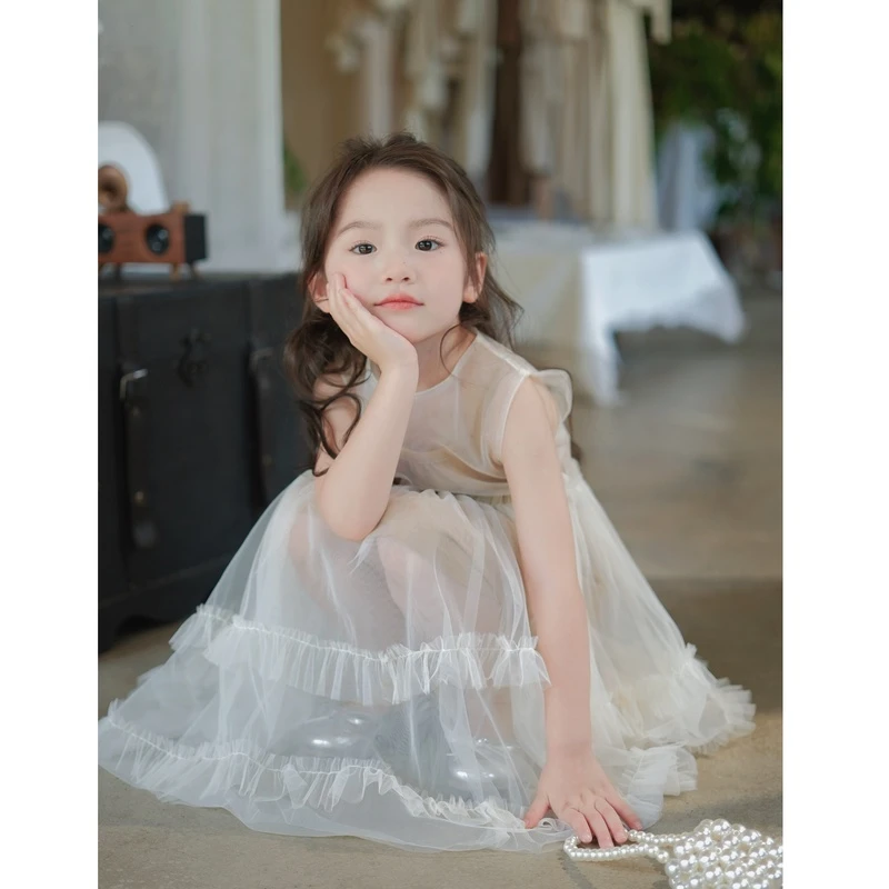 现货【可恩娜】女童时尚气质夏款儿童连衣裙熙熙可可WD3L43