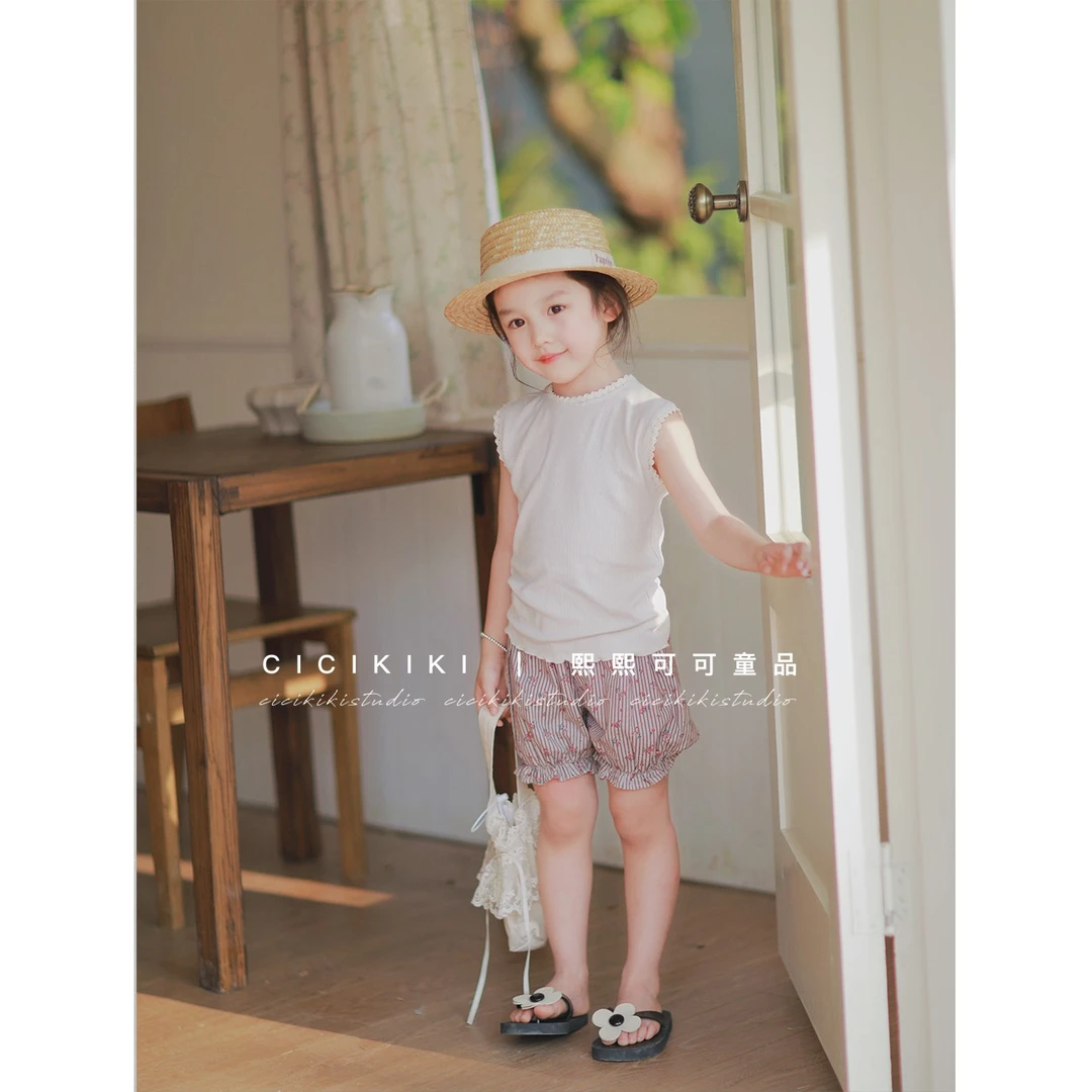 现货【白月光】女童夏款韩版吊带休闲熙熙可可极简静奢风BX2413
