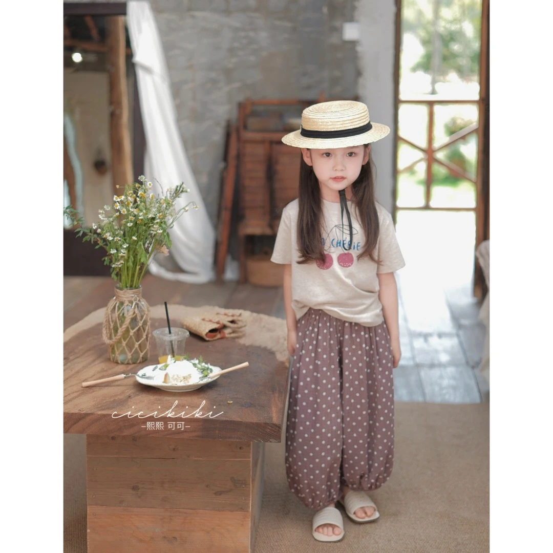 现货【樱桃派对】儿童夏季新款轻奢潮服圆领童装T恤熙熙可可TX2480