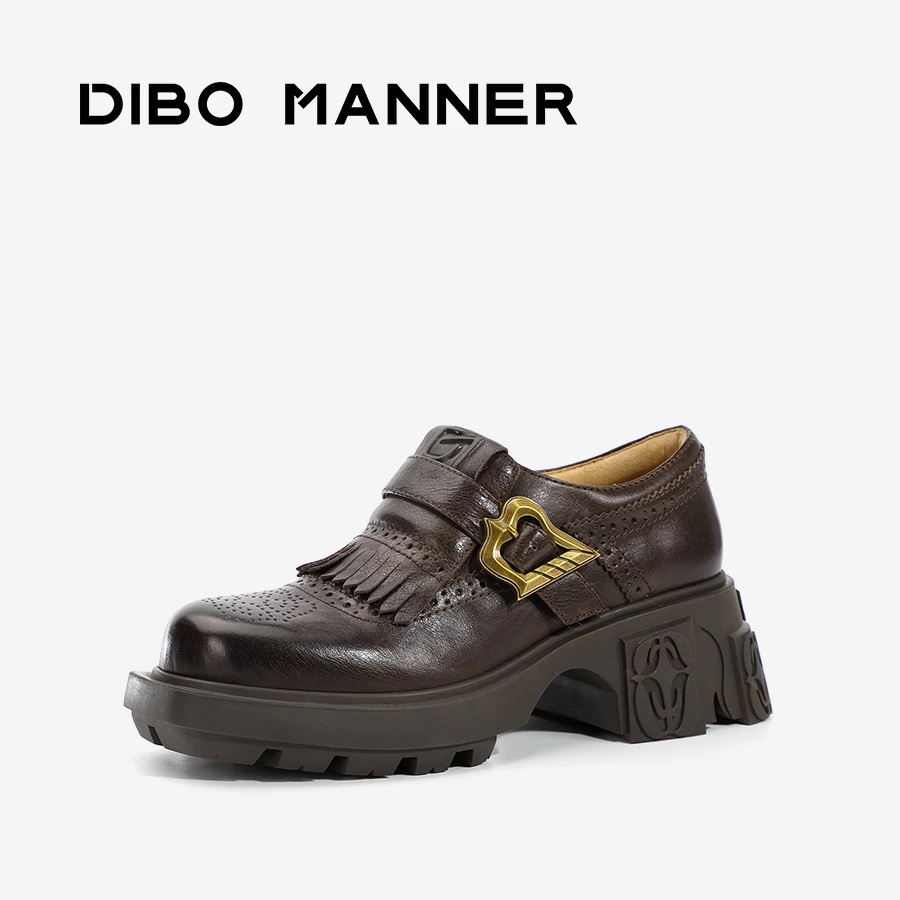 DIBO MANNER 星芒系列流苏镂空系带装饰单鞋243140