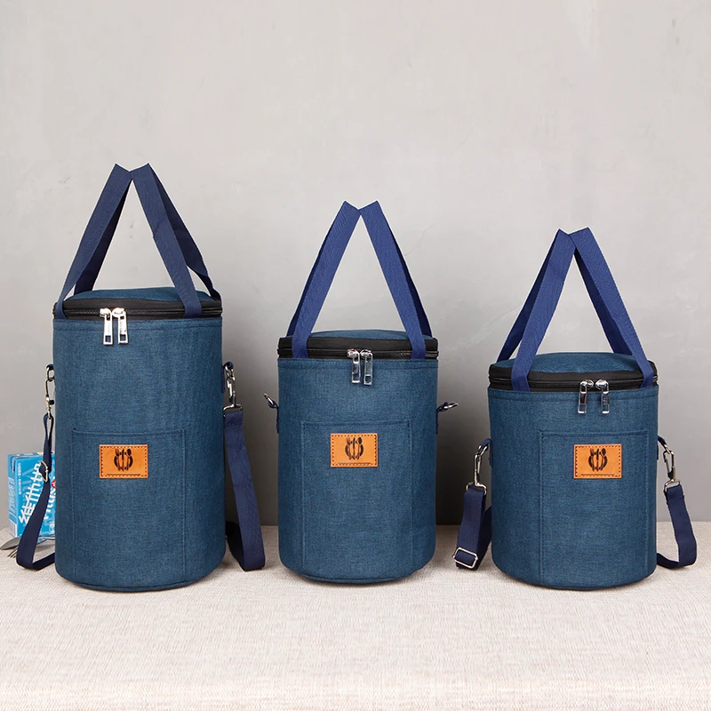 防水保温袋铝箔防油圆形饭盒包加厚便当包保温桶专用保温套午餐袋