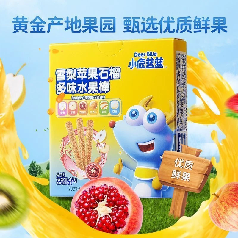 小鹿/蓝蓝多味水果棒42g宝宝零食水果干条酸甜健康零食混合口味