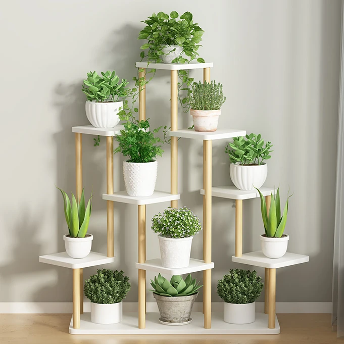 花架子室内家用落地式简约阳台置物架多层绿萝多肉植物轻奢花盆架