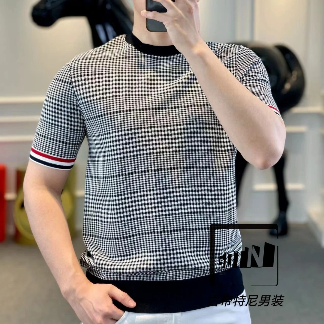 <古帝特尼>新款男士时尚潮流高定欧货上衣百搭修身圆领短袖Z+9020