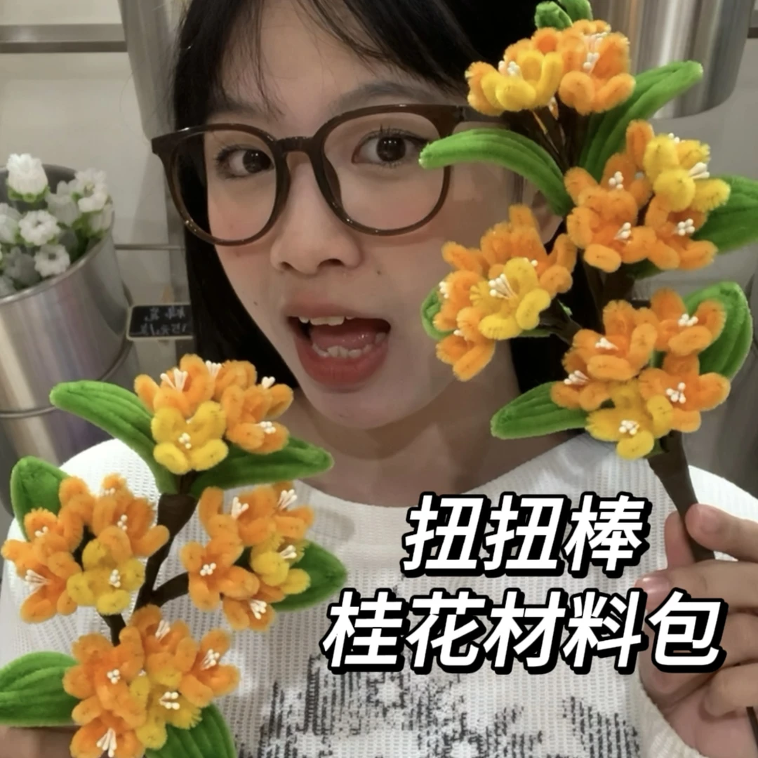扭扭棒桂花DIY材料包（可做成品6枝）