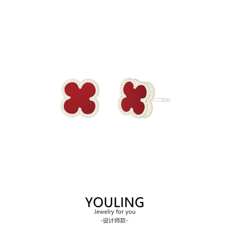 YOULING/柚琳【水贝店直发】 四叶耳钉时尚百搭新款四色