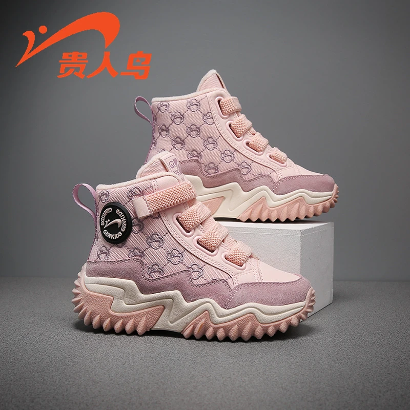 【马赫推荐】贵人鸟童鞋冬季加棉鞋高帮保暖薄绒棉鞋GRN21186M