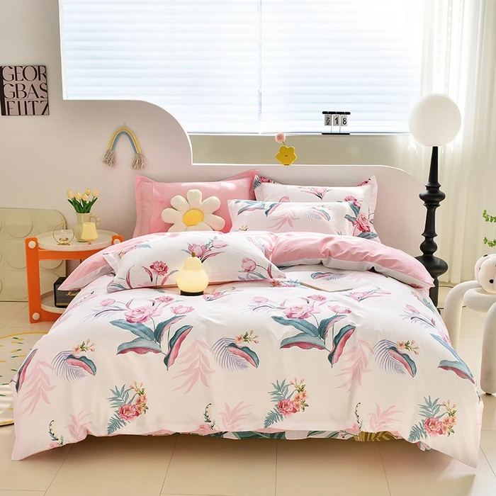 【四季款】100%全棉纯棉斜纹印花四件套学生宿舍单双人全棉床品套件