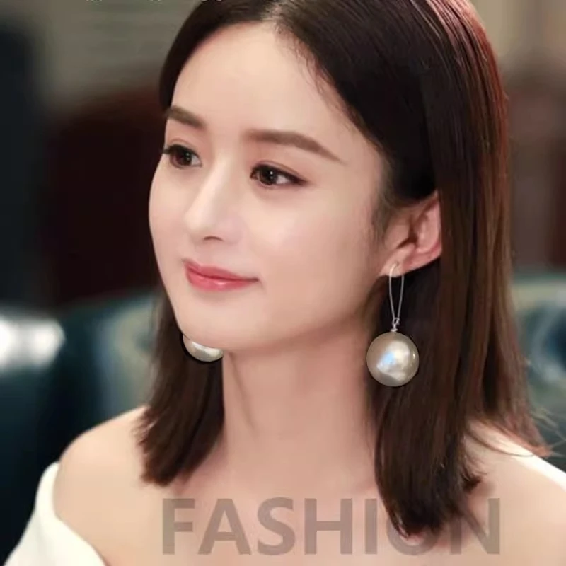 合金耳饰 2024新款仿珍珠球耳环优雅气质长款流苏个性百搭耳饰品