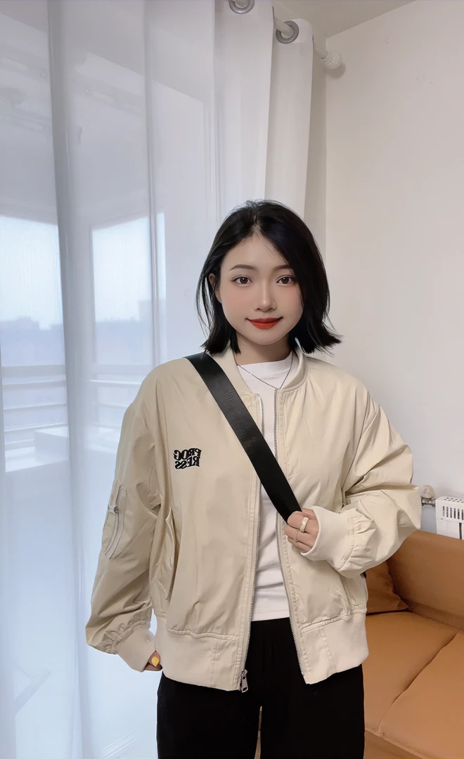 春季新款刺绣字母百搭休闲网红立领夹克女士短款宽松上衣女外套07