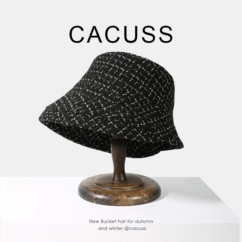 【五金女孩】Cacuss小香风光面轻奢女士帽子百搭时尚渔夫帽秋冬季