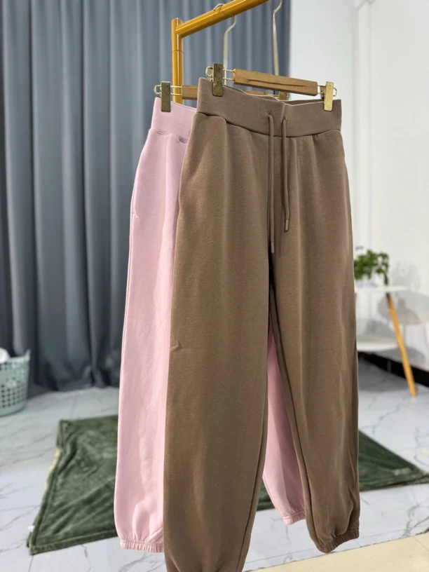 7669秋冬加绒保暖两色束脚休闲卫裤