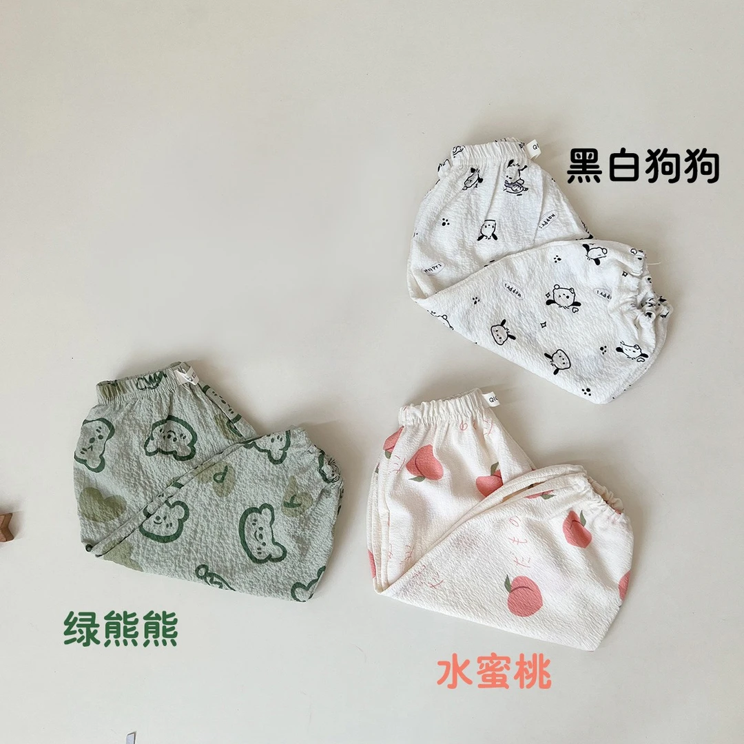 泡芙棉韩版宝宝防蚊裤夏薄款男女婴儿童灯笼裤宽松长裤