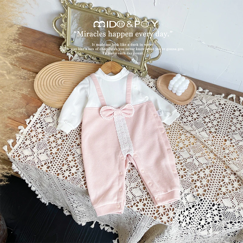 【蝶恋花】秋款女宝周岁可爱 满月礼服哈衣长袖爬服洋气