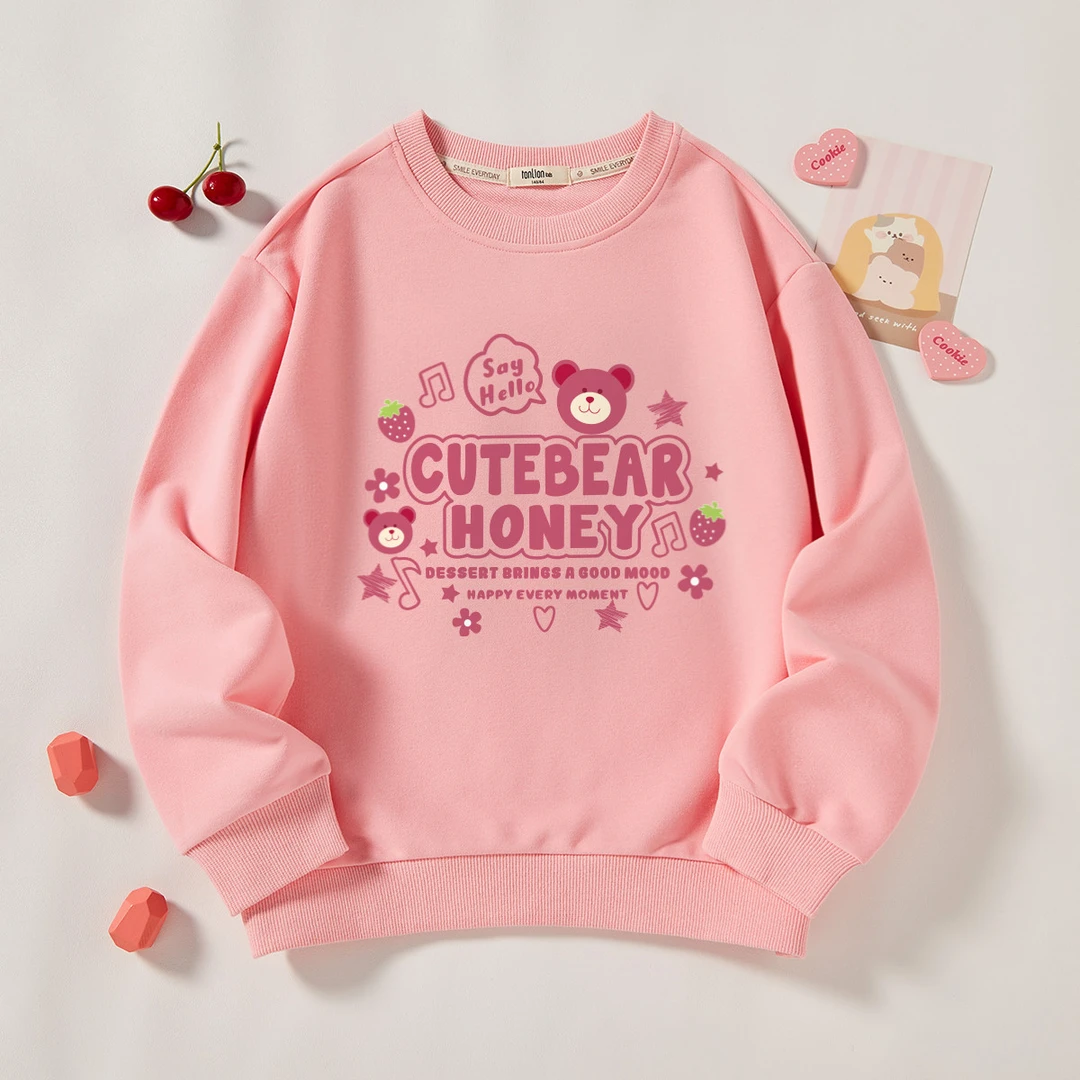 tonlionkids/唐狮童装儿童卫衣23秋季新款洋气女孩套头卫衣中大童