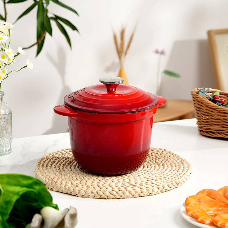 铸铁珐琅锅饭釜锅18口径焖饭煲汤家用多功能锅M