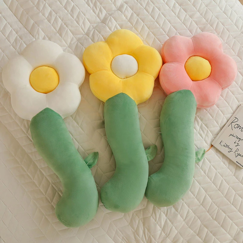 长条花朵抱枕毛绒玩具大号睡觉玩偶布娃娃生日礼物送女生厂家