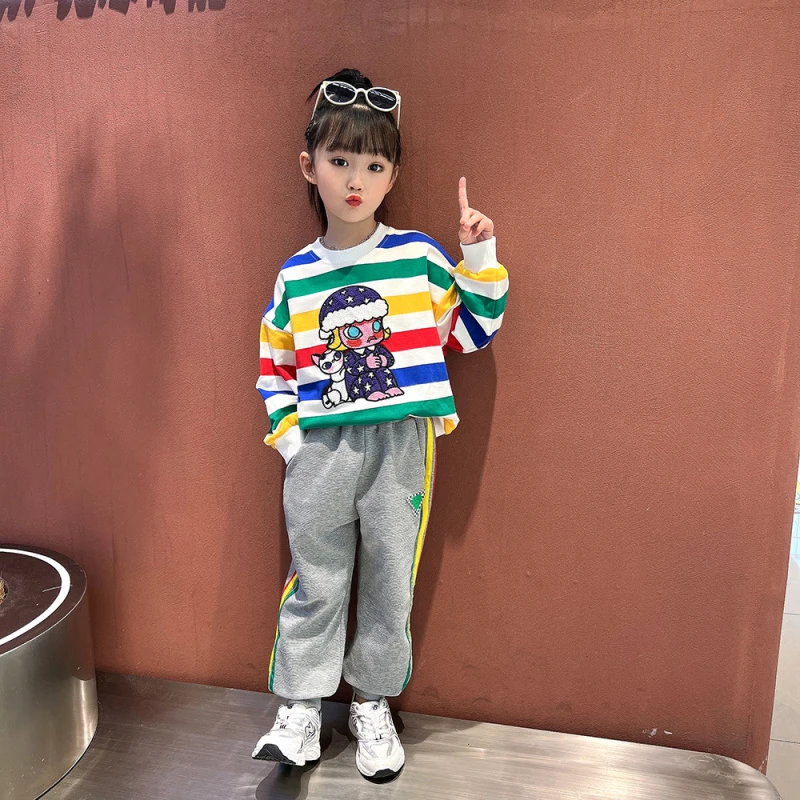 女童休闲套装春秋款2025秋装新款洋气甜美女中大童儿童秋季童装潮