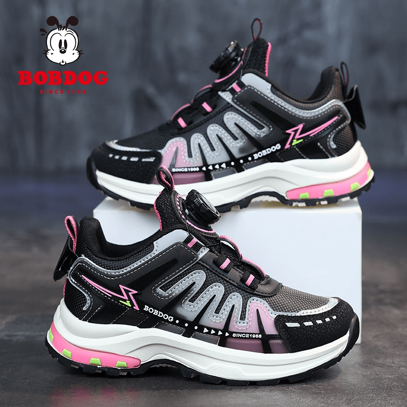 巴布豆女童运动鞋2024春秋新款女孩中大童儿童休闲跑步鞋旋转扣鞋