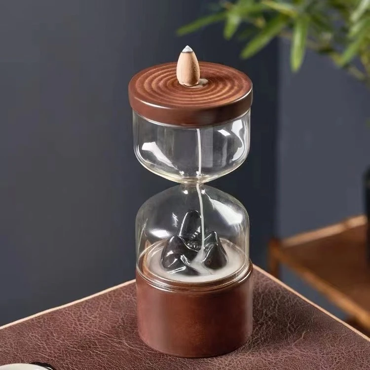 陶瓷沙漏中式古风倒流香炉摆件熏香炉居家香薰炉香料炉观赛搭子