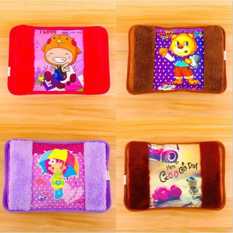 安全防暴充电热水袋礼品 毛绒双插卡通印花暖手宝暖宝印logo柔软
