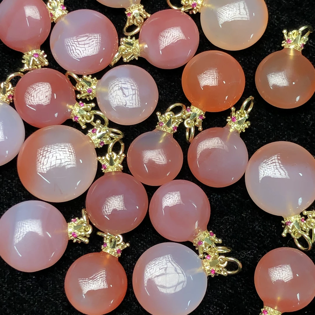 原矿无优化南红玛瑙圆形糖豆无事牌多样性发1件