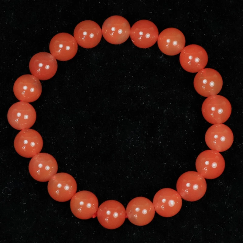 原矿无优化保山南红西山杨柳柿子红7-8mm单圈手串多样性发1