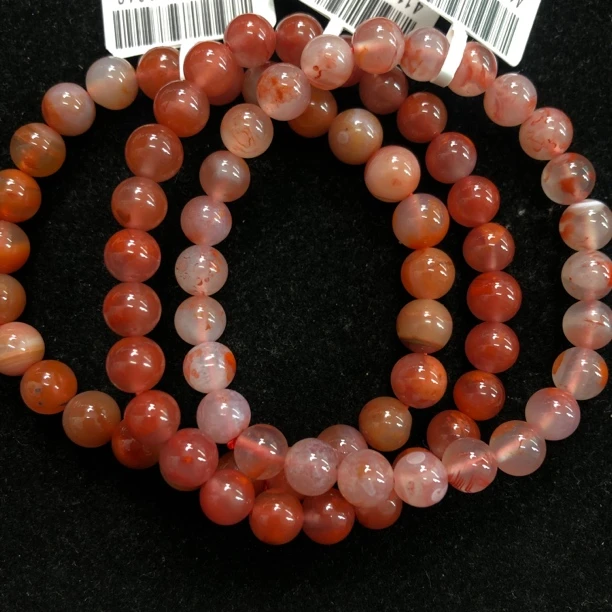 原矿无优化川料南红冰飘6-7mm左右单圈手串多样性发1条