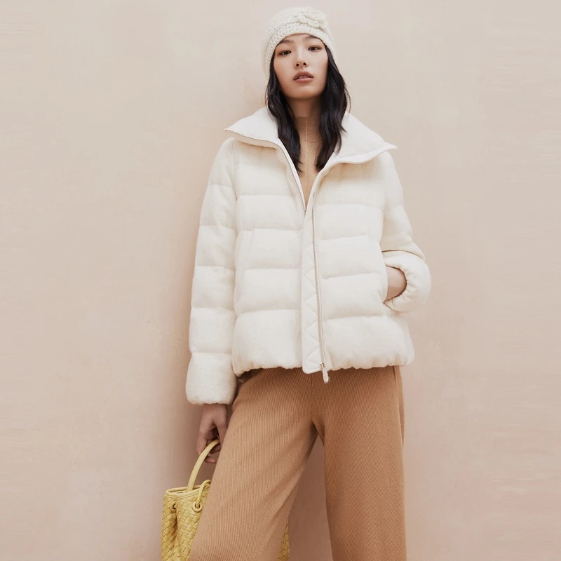 大雅家firststation时尚立领保暖短款羽绒服女24秋冬新款Y137A