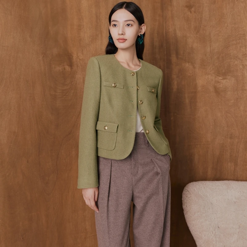 大雅家FS优雅圆领小香风肌理短外套女24秋冬新款1525A