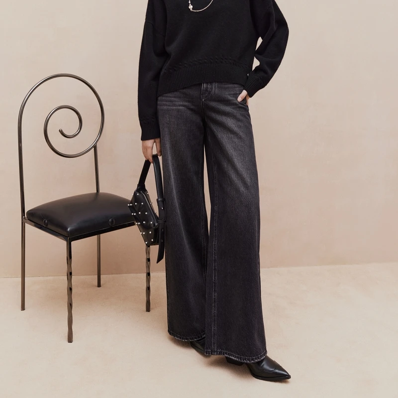 大雅家FS休闲宽松水洗直筒牛仔裤女24秋冬新款J643A