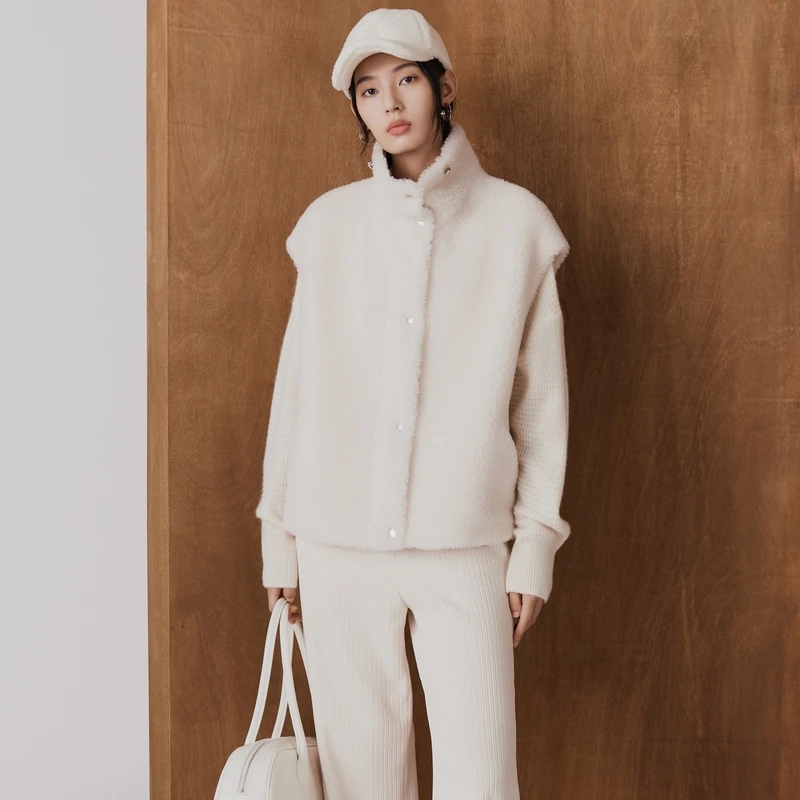 大雅家firststation经典立领宽松无袖马甲女外套24秋冬新款8631A