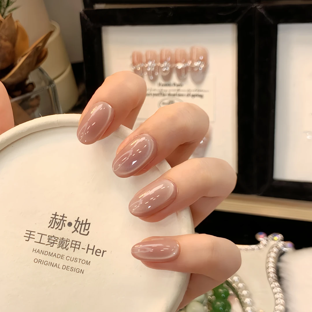 【赤道情书】夏日氛围感  温柔猫眼气质 纯手工显白穿戴甲