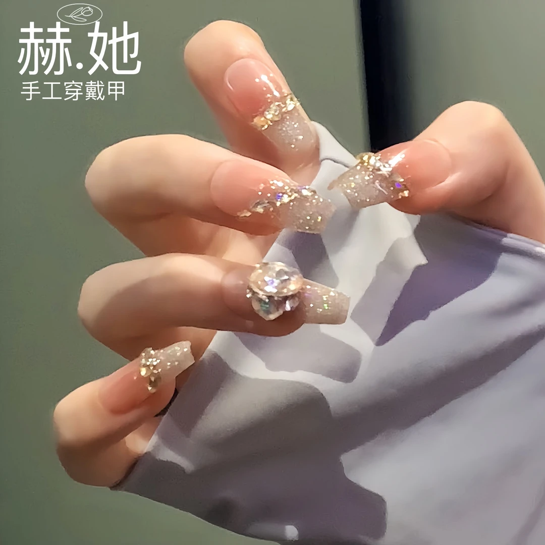 【巴黎往事】慧慧专享夏日高级钻石  纯手工显白气质穿戴甲