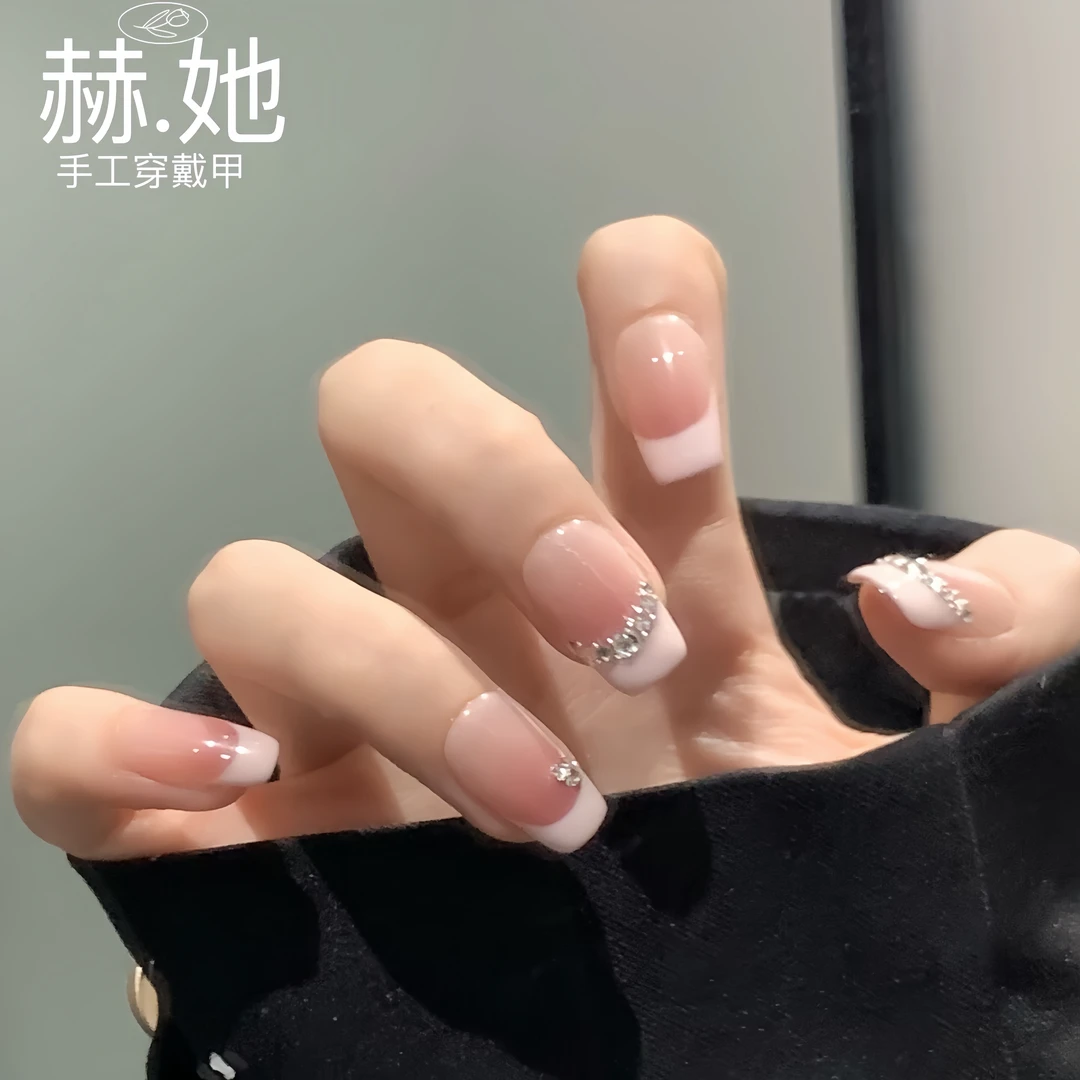 【多莓冰茶】夏日爆款 冰透裸色甜美法式款 纯手工显白穿戴甲