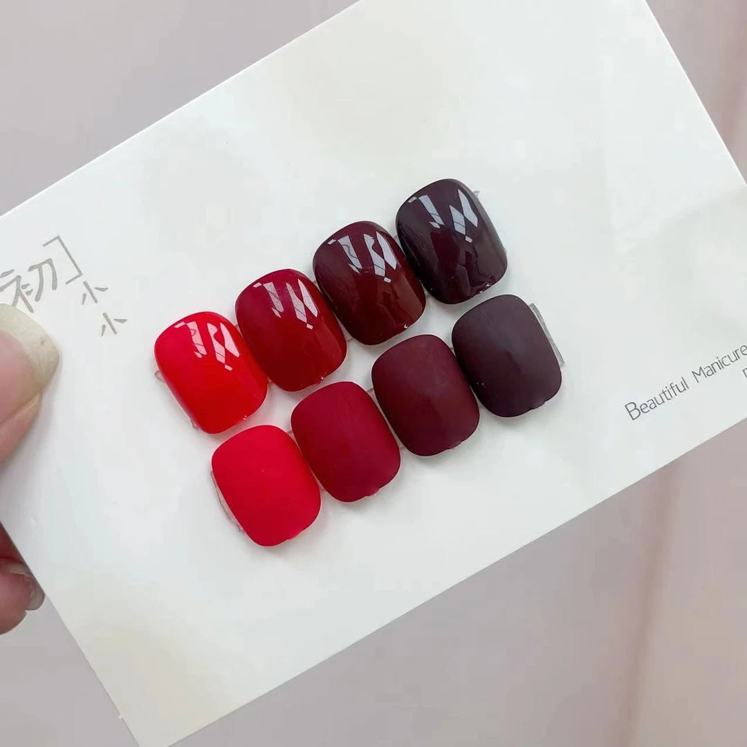 秋冬新品红色甲油胶4色无色板
