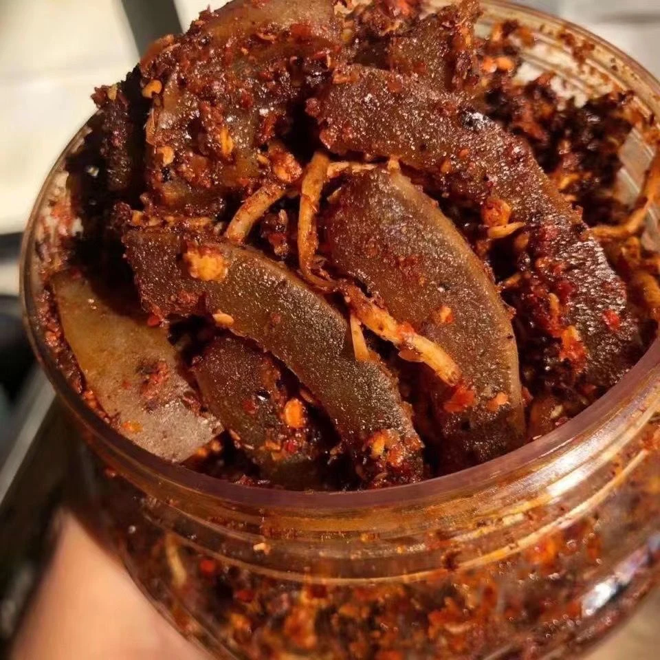 云南西盟自制变态辣怪味菜根佤味麻辣牛皮