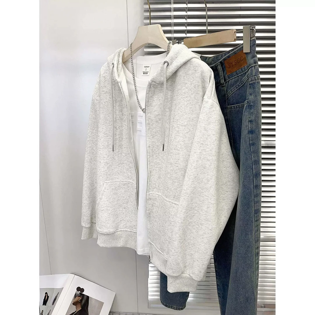 5401连帽拉链加绒卫衣外套（Sugar）